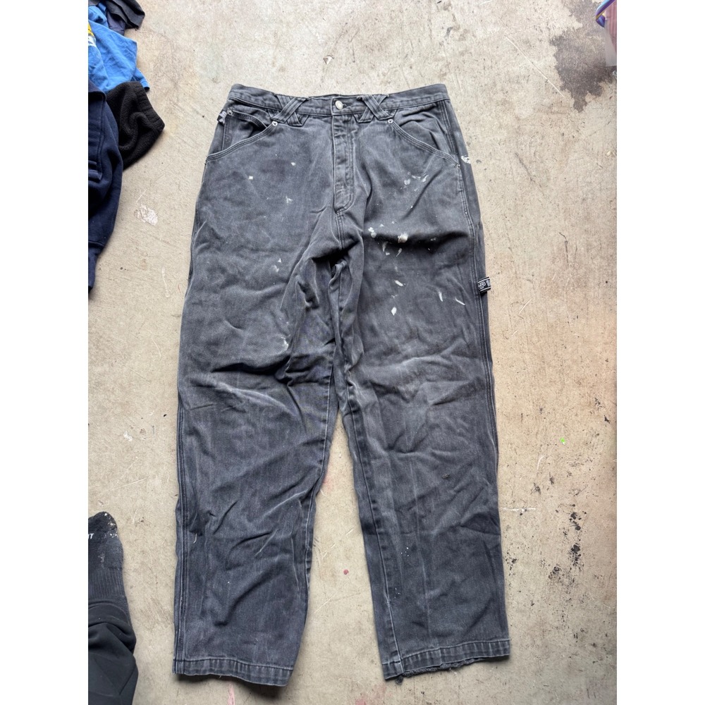 Vintage Southpole Extreme Sports Carpenter Jeans Black Baggy Embroidered 36